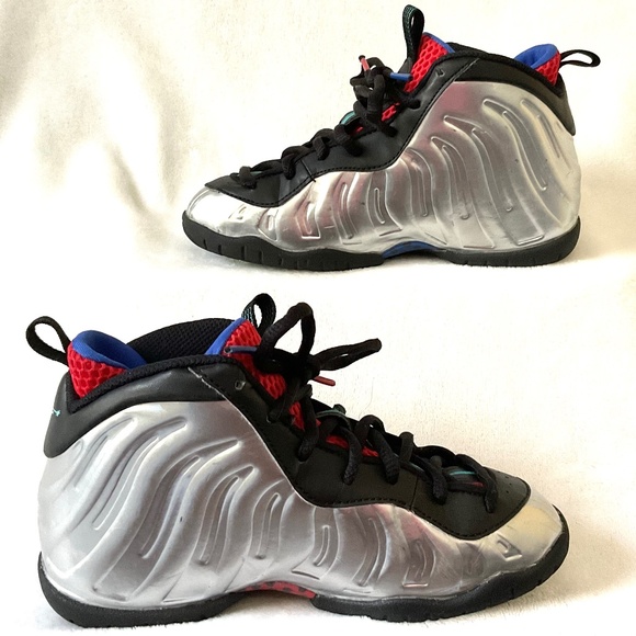 Nike Little Posite One PS Metallic Silver Dusty Cactus Kids Foamposite Sz 13C - Picture 2 of 14